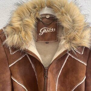 Vintage Guess Leather and Fur Coat Size M